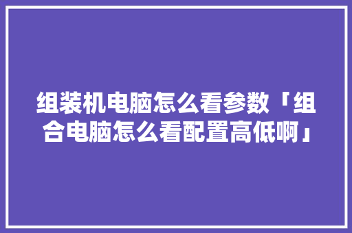 组装机电脑怎么看参数「组合电脑怎么看配置高低啊」 组装机电脑怎么看参数「组合电脑怎么看配置高低啊」 操作系统