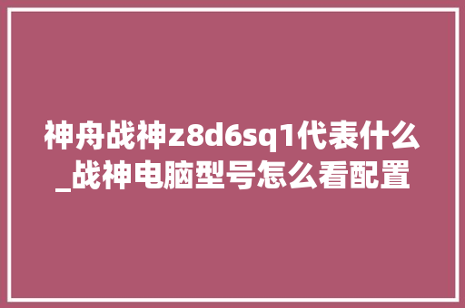 神舟战神z8d6sq1代表什么_战神电脑型号怎么看配置参数