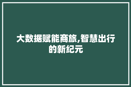 大数据赋能商旅,智慧出行的新纪元 电脑配置
