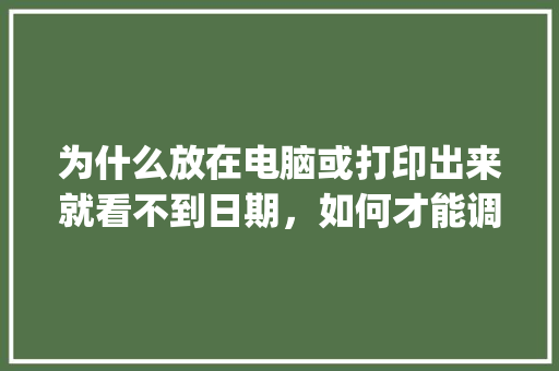 为什么放在电脑或打印出来就看不到日期，如何才能调出来_电脑怎么看配置日期和时间