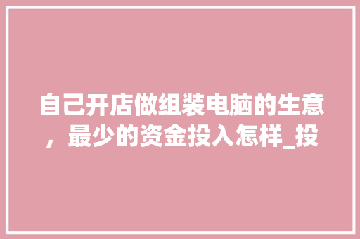 自己开店做组装电脑的生意，最少的资金投入怎样_投资电脑基础知识有哪些