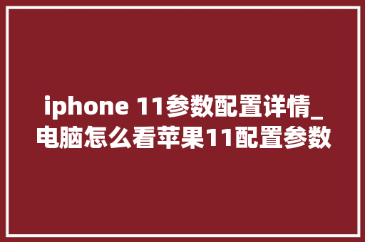 iphone 11参数配置详情_电脑怎么看苹果11配置参数 编程语言