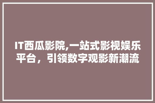 IT西瓜影院,一站式影视娱乐平台，引领数字观影新潮流 操作系统