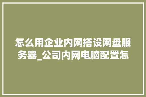 怎么用企业内网搭设网盘服务器_公司内网电脑配置怎么看 网络技术