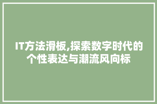 IT方法滑板,探索数字时代的个性表达与潮流风向标 编程语言