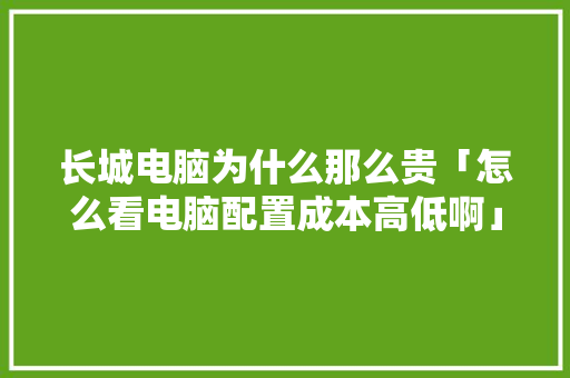 长城电脑为什么那么贵「怎么看电脑配置成本高低啊」