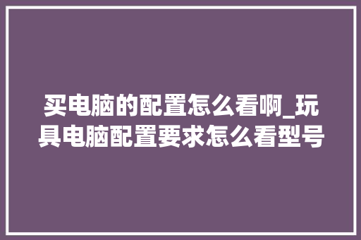 买电脑的配置怎么看啊_玩具电脑配置要求怎么看型号 电脑基础