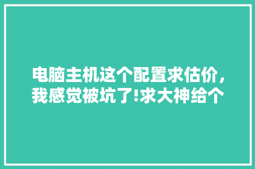 电脑主机这个配置求估价，我感觉被坑了!求大神给个价格区间，带我出坑「电脑怎么看配置估价软件」