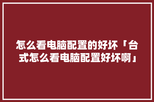 怎么看电脑配置的好坏「台式怎么看电脑配置好坏啊」