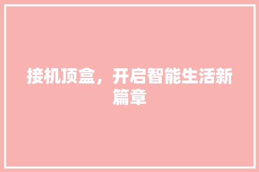 接机顶盒,开启智能生活新篇章 接机顶盒,开启智能生活新篇章