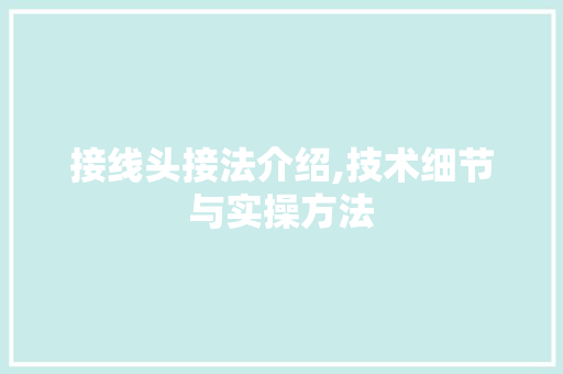 接线头接法介绍,技术细节与实操方法
