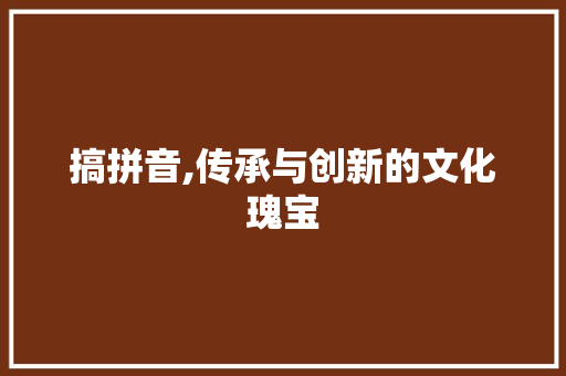 搞拼音,传承与创新的文化瑰宝