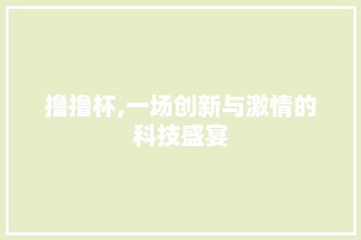 撸撸杯,一场创新与激情的科技盛宴