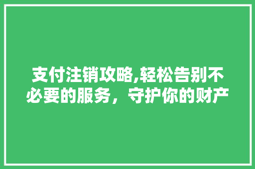 支付注销攻略,轻松告别不必要的服务，守护你的财产安全