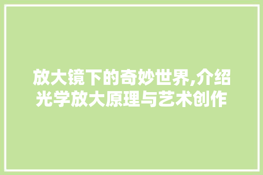 放大镜下的奇妙世界,介绍光学放大原理与艺术创作