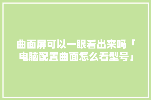 曲面屏可以一眼看出来吗「电脑配置曲面怎么看型号」