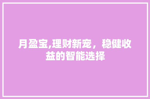 月盈宝,理财新宠，稳健收益的智能选择