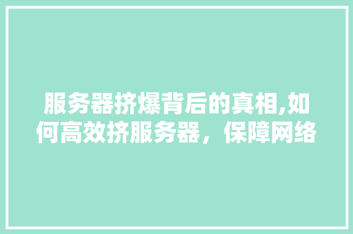 服务器挤爆背后的真相,如何高效挤服务器，保障网络稳定 网络技术