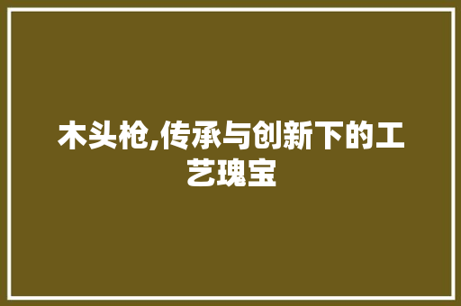 木头枪,传承与创新下的工艺瑰宝