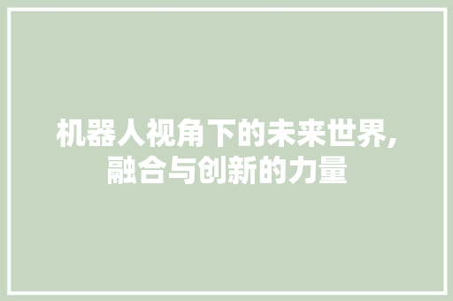 机器人视角下的未来世界,融合与创新的力量