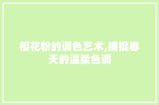 樱花粉的调色艺术,捕捉春天的温柔色调 编程语言