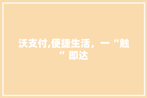 沃支付,便捷生活，一“触”即达 操作系统