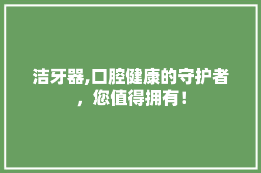 洁牙器,口腔健康的守护者，您值得拥有！ 电脑配置