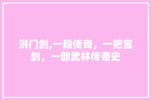 洪门剑,一段传奇，一把宝剑，一部武林传奇史 电脑配置