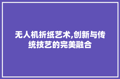 无人机折纸艺术,创新与传统技艺的完美融合