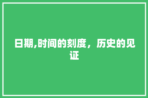 日期,时间的刻度，历史的见证