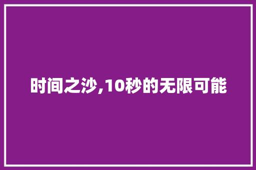 时间之沙,10秒的无限可能
