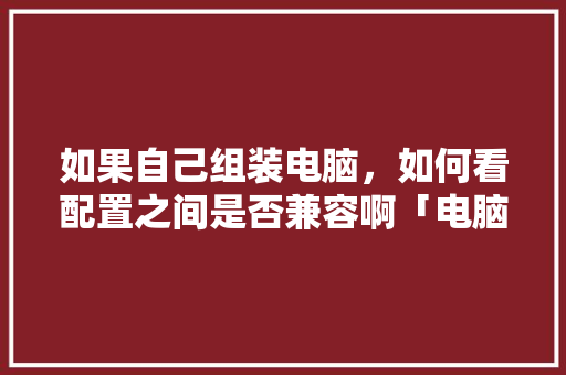 如果自己组装电脑，如何看配置之间是否兼容啊「电脑看配置怎么看得准确一点」 如果自己组装电脑，如何看配置之间是否兼容啊「电脑看配置怎么看得准确一点」 编程语言