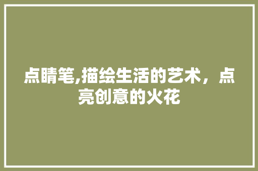 点睛笔,描绘生活的艺术，点亮创意的火花 操作系统