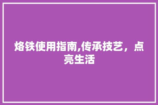烙铁使用指南,传承技艺,点亮生活 电脑故障维修 烙铁使用指南,传承技艺,点亮生活 电脑故障维修