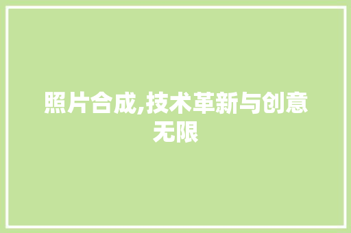 照片合成,技术革新与创意无限 操作系统