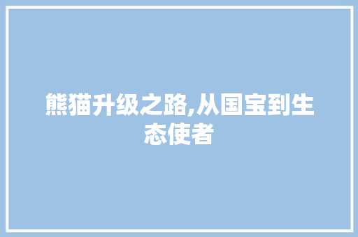 熊猫升级之路,从国宝到生态使者 网络技术