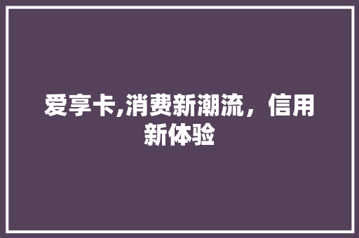 爱享卡,消费新潮流，信用新体验 电脑基础