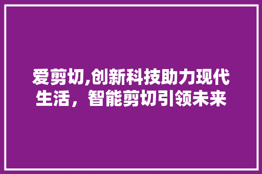 爱剪切,创新科技助力现代生活，智能剪切引领未来 网络技术