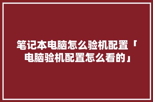 笔记本电脑怎么验机配置「电脑验机配置怎么看的」 笔记本电脑怎么验机配置「电脑验机配置怎么看的」 电脑故障维修