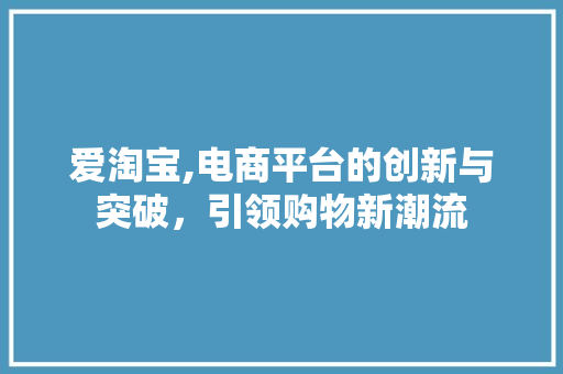 爱淘宝,电商平台的创新与突破，引领购物新潮流 电脑故障维修