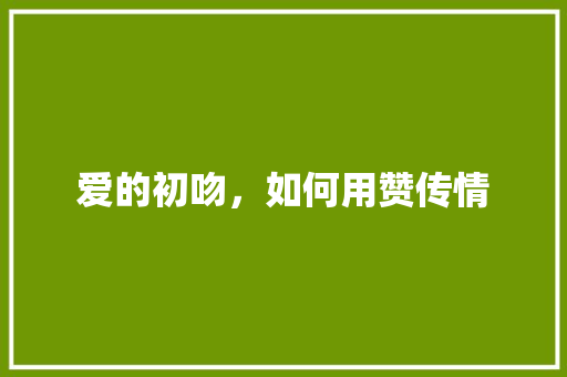 爱的初吻，如何用赞传情 电脑基础