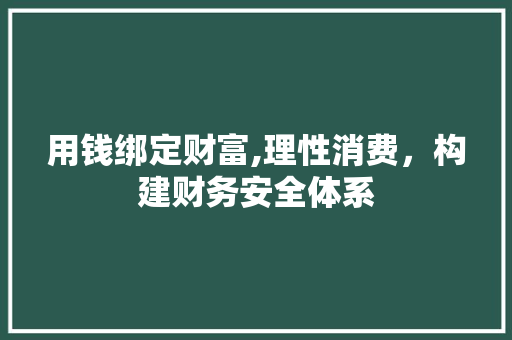 用钱绑定财富,理性消费，构建财务安全体系