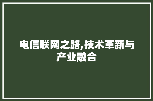 电信联网之路,技术革新与产业融合