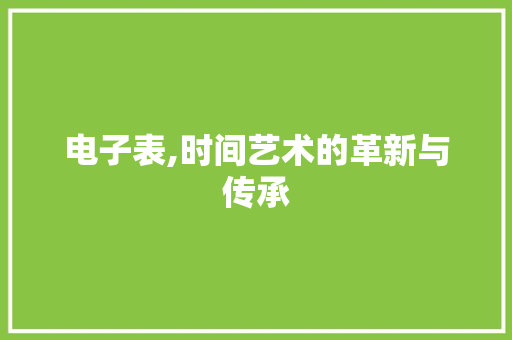 电子表,时间艺术的革新与传承