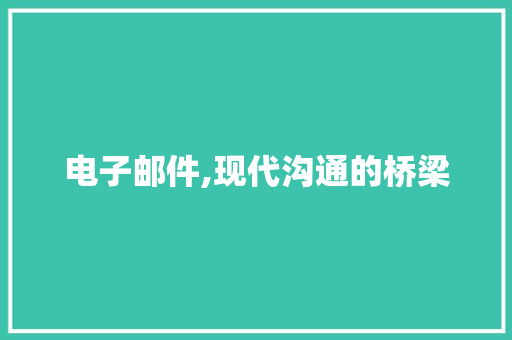 电子邮件,现代沟通的桥梁 电子邮件,现代沟通的桥梁
