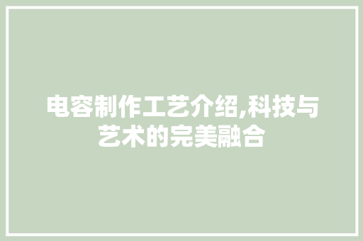 电容制作工艺介绍,科技与艺术的完美融合 电容制作工艺介绍,科技与艺术的完美融合