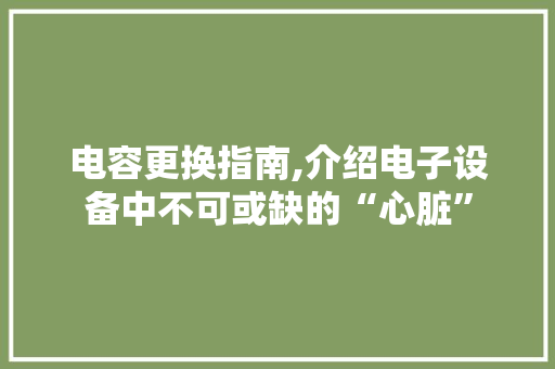 电容更换指南,介绍电子设备中不可或缺的“心脏” 电容更换指南,介绍电子设备中不可或缺的“心脏”