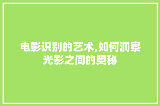 电影识别的艺术,如何洞察光影之间的奥秘