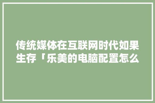传统媒体在互联网时代如果生存「乐美的电脑配置怎么看型号」