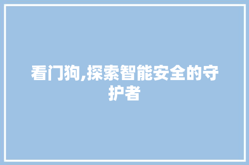 看门狗,探索智能安全的守护者
